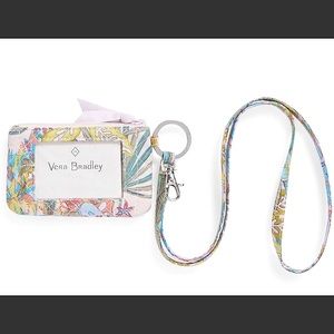 Vera Bradley Keychain Lanyard and Card holder - rainforest canopy